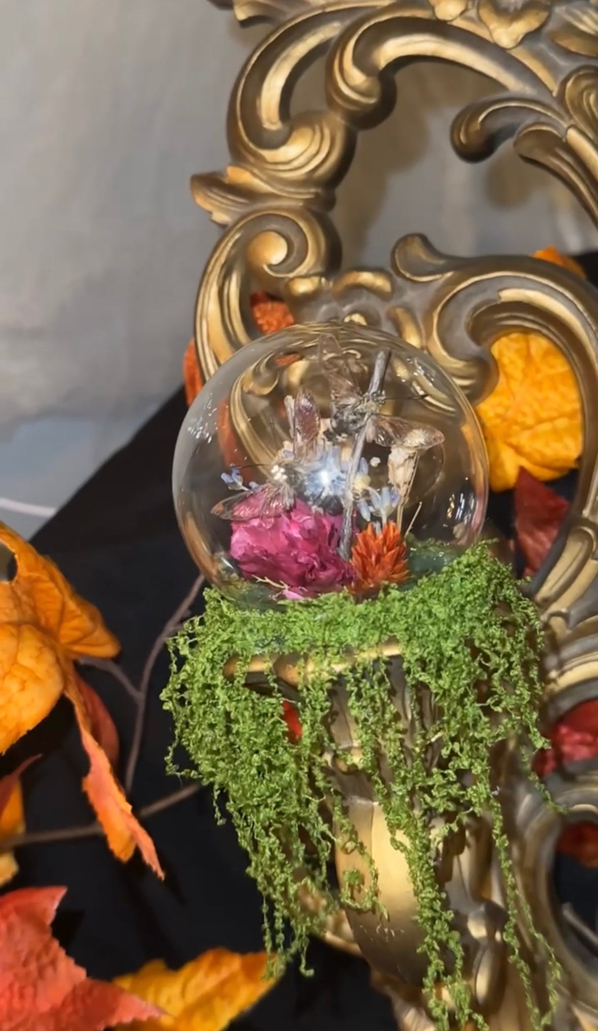 Humming bird moth wall sconce