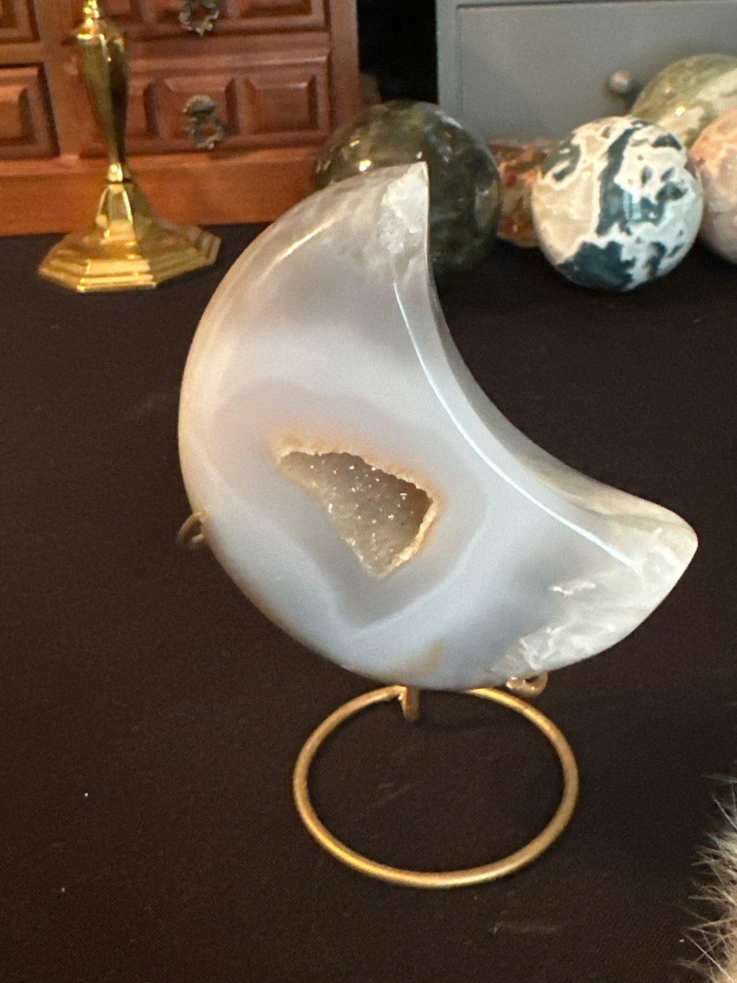 Smaller agate druzy moon