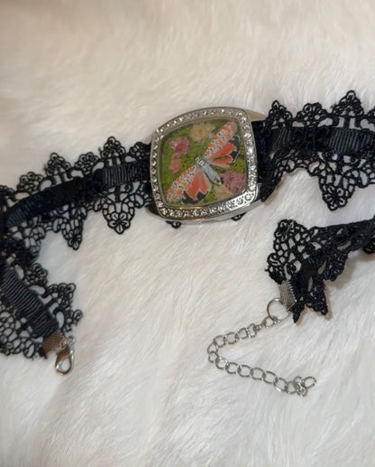 Bella Moth Black Lace Choker