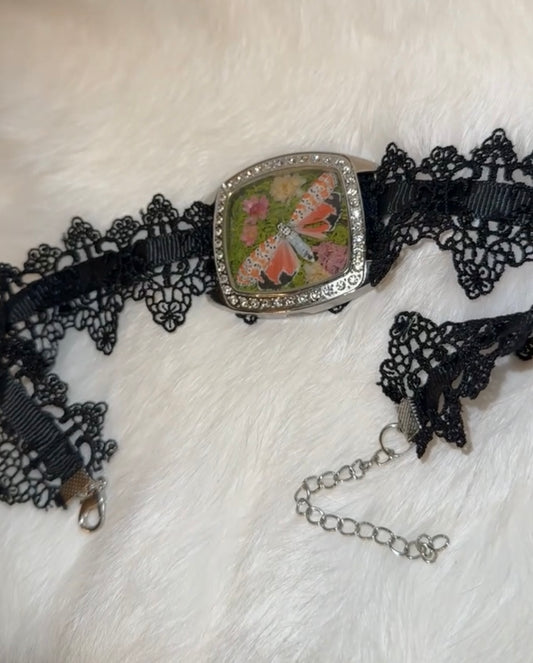 Bella Moth Black Lace Choker
