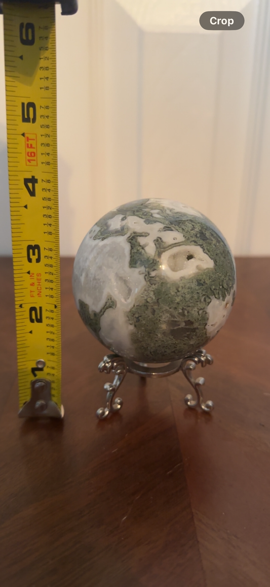 Druzy moss sphere